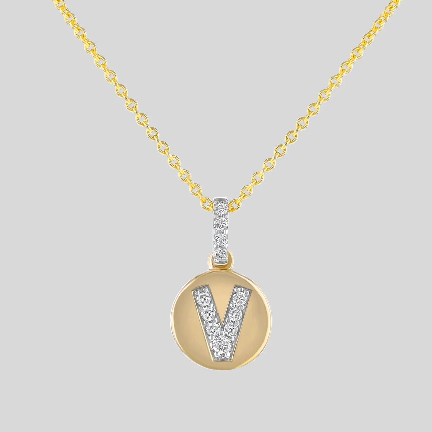 14K H-I/SI Diamond Initial Pendant Necklace