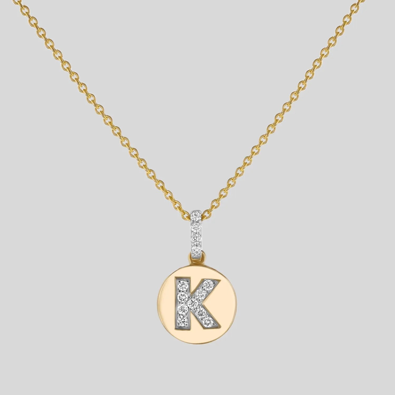 14K H-I/SI Diamond Initial Pendant Necklace