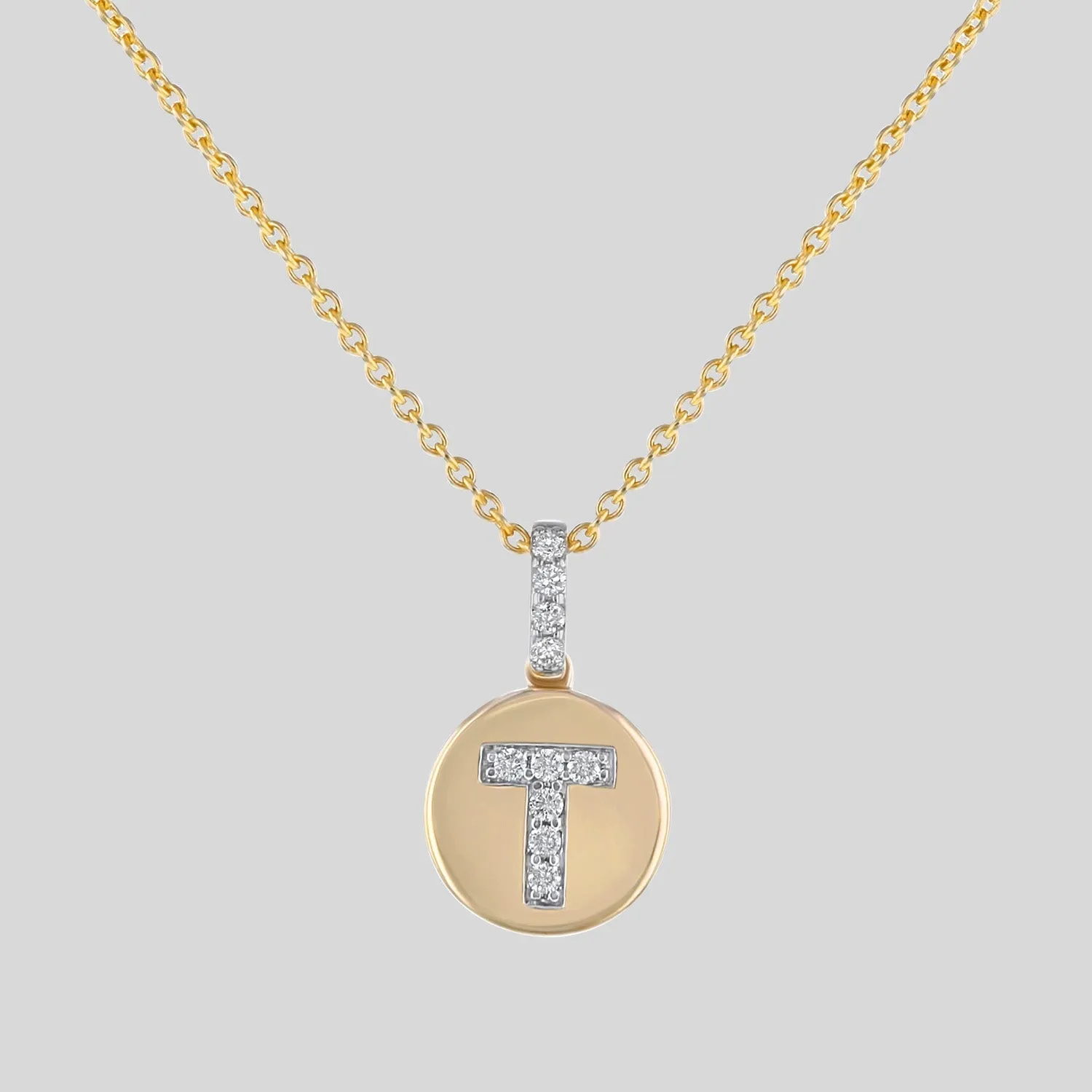 14K H-I/SI Diamond Initial Pendant Necklace