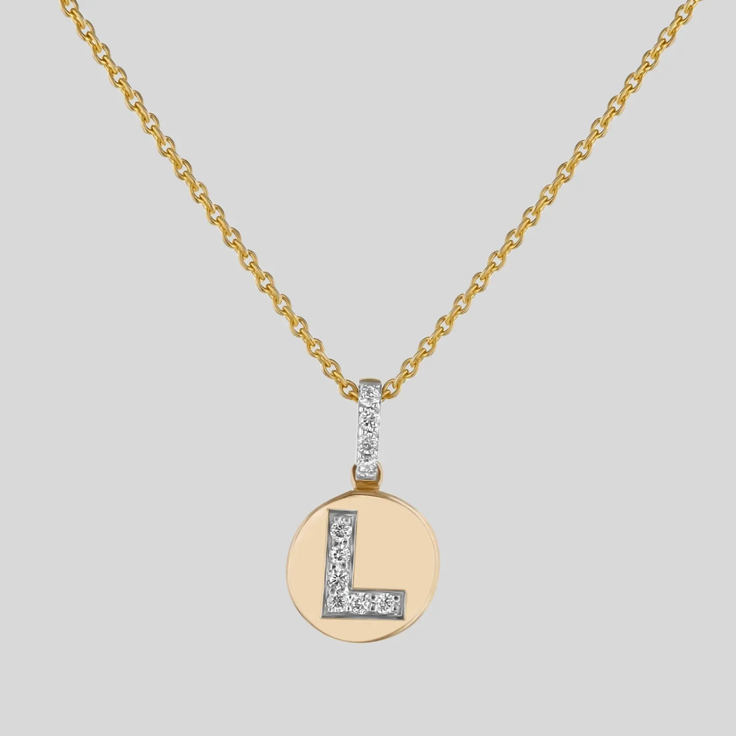 14K H-I/SI Diamond Initial Pendant Necklace