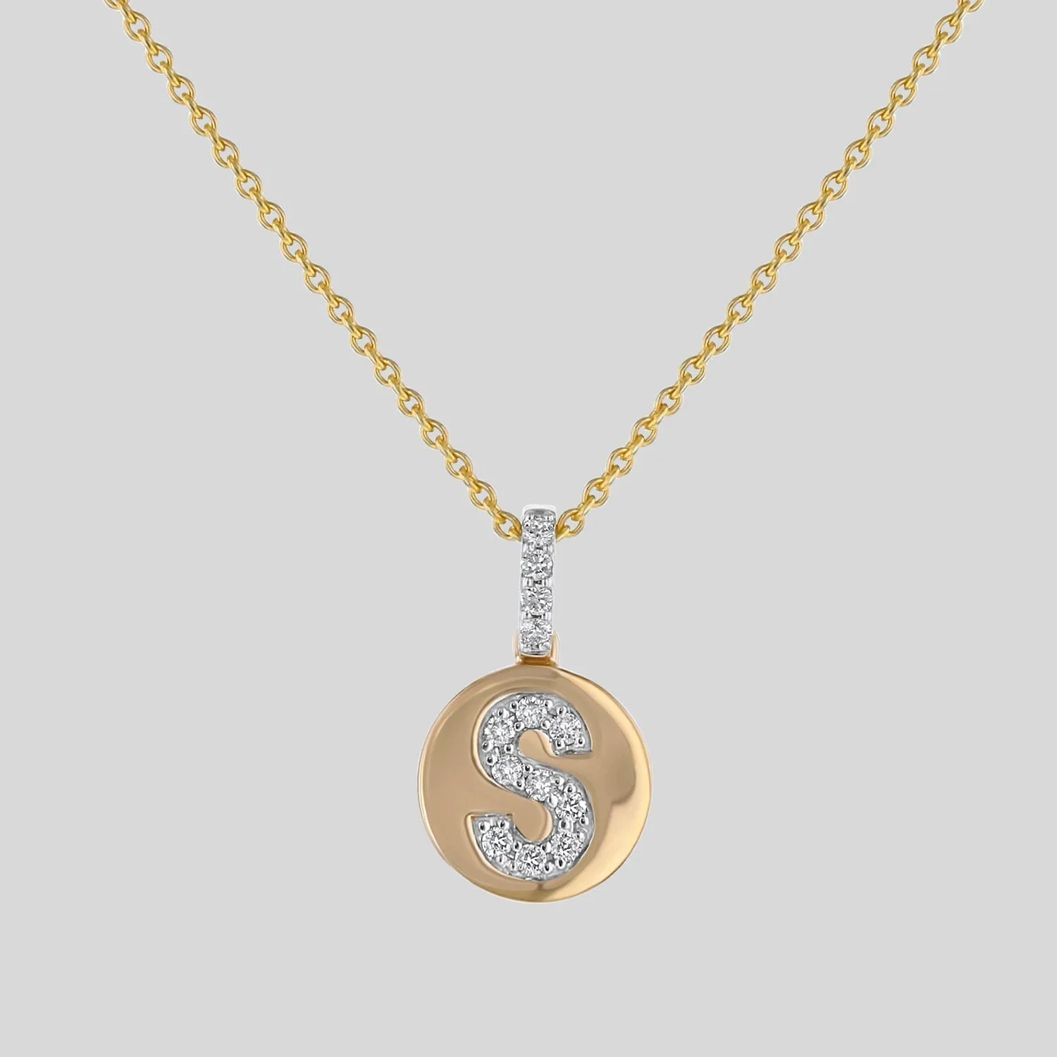 14K H-I/SI Diamond Initial Pendant Necklace