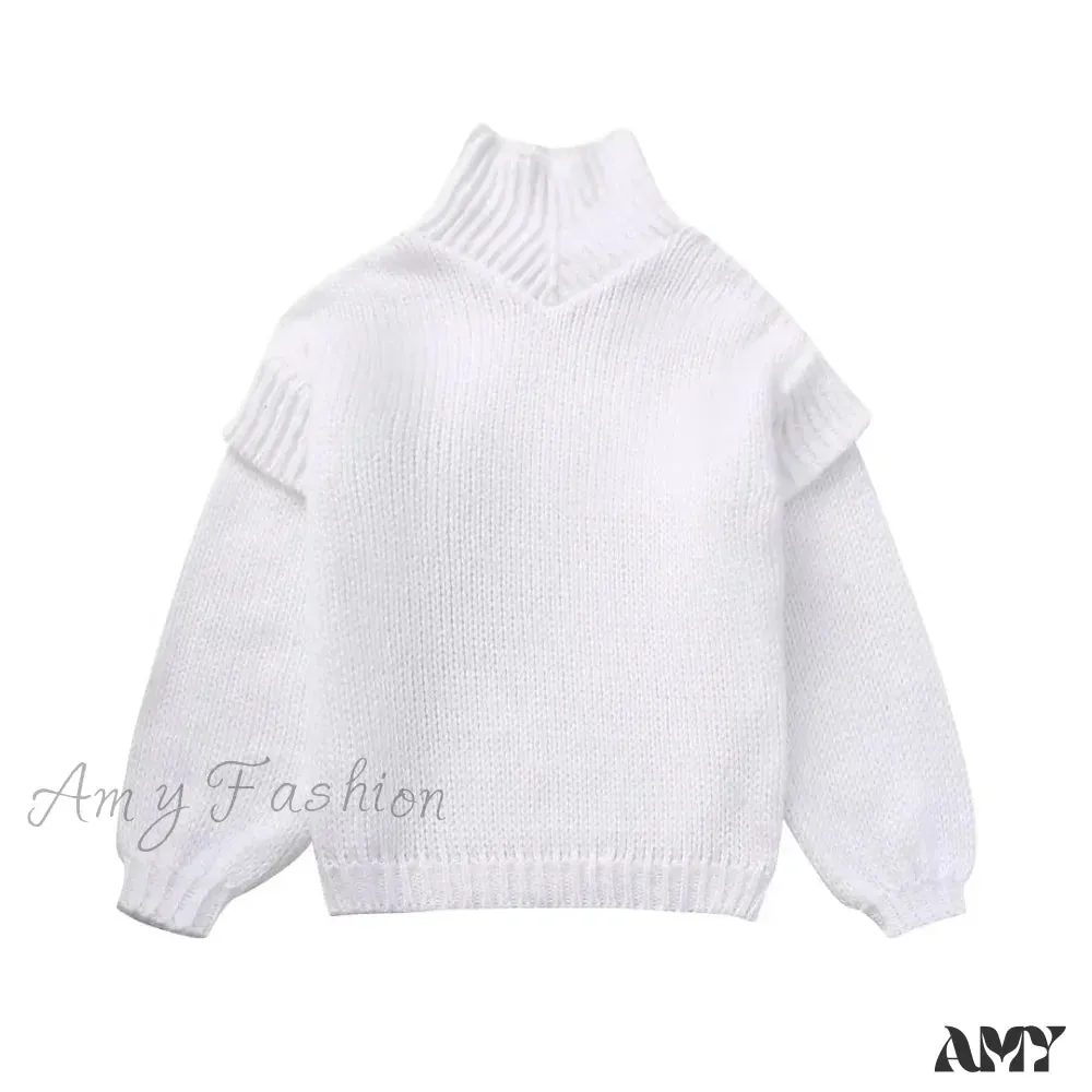 2024 Autumn Winter for Women Long Sleeve Knitted Basic Stylish Chic Cozy Trendy Comfortable Sweater