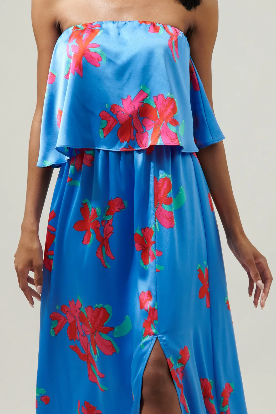 Aina Tropics Nonna Strapless Satin Maxi Dress