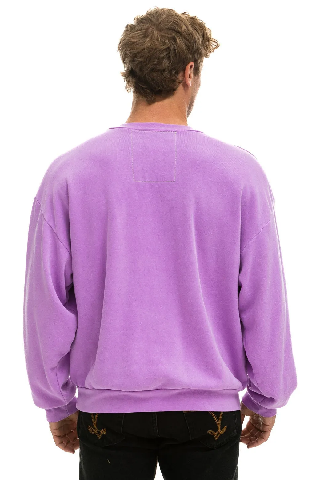 BOLT GRADIENT RELAXED CREW SWEATSHIRT - NEON PURPLE // PURPLE