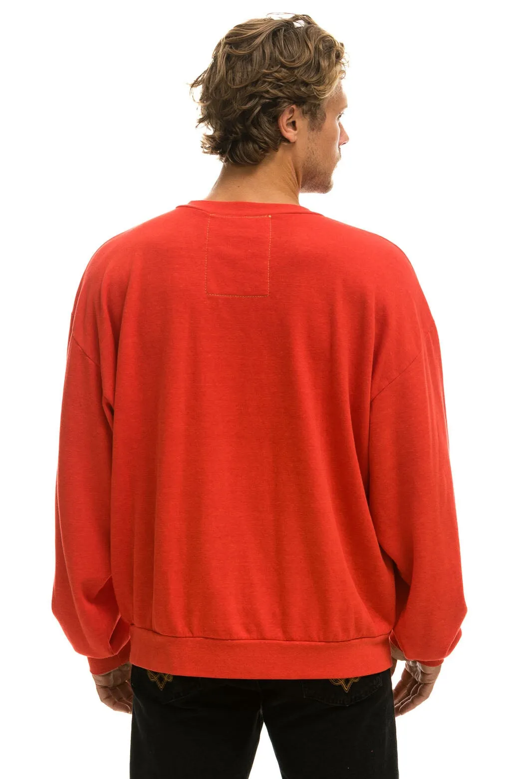 BOLT RELAXED CREW SWEATSHIRT - RED // WHITE