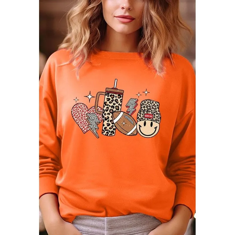 Boujee Cute Football Graphic Fleece Sweatshirts