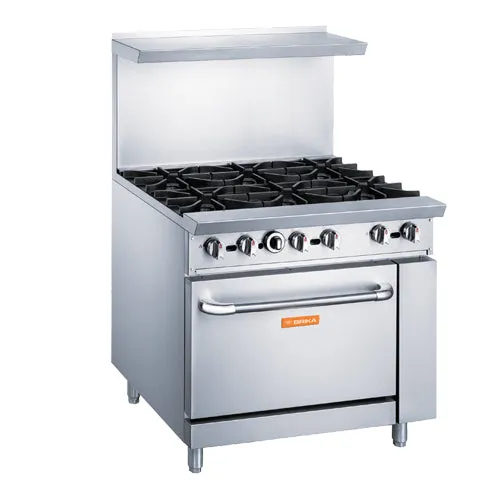 Brika BGR-6B 36" Natural Gas Range With 6 Open Burner