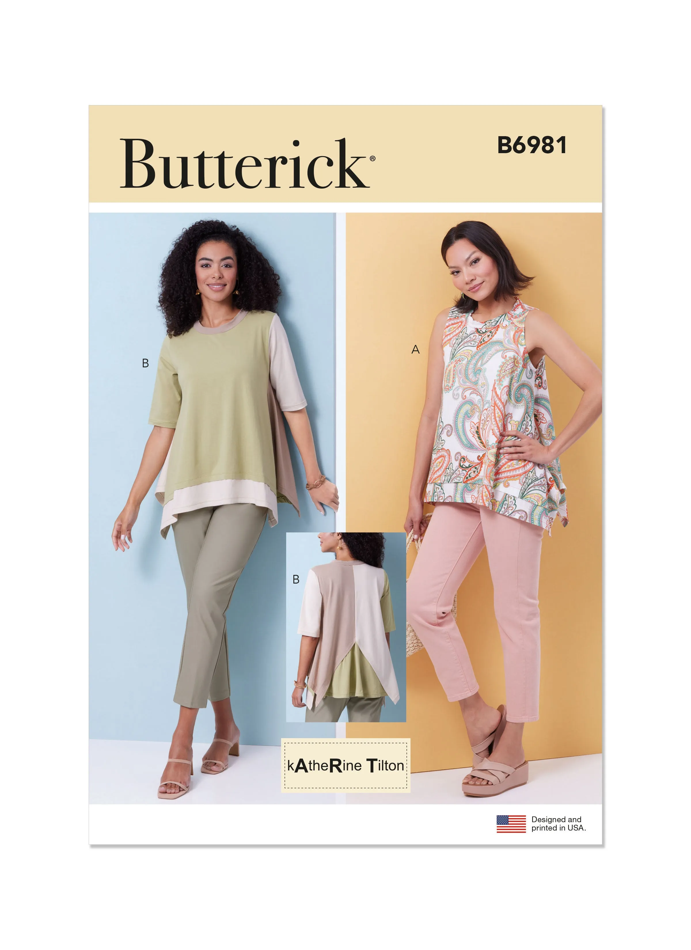 Butterick sewing pattern B6981 Misses' Tops by Katherine Tilton