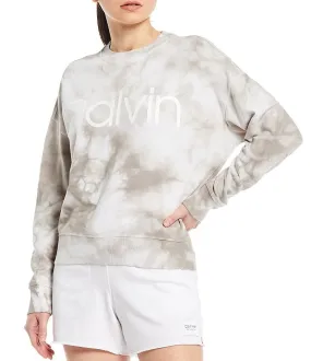 Calvin Klein Women's Logo Tie-Dyed French Terry Sweatshirt, XL