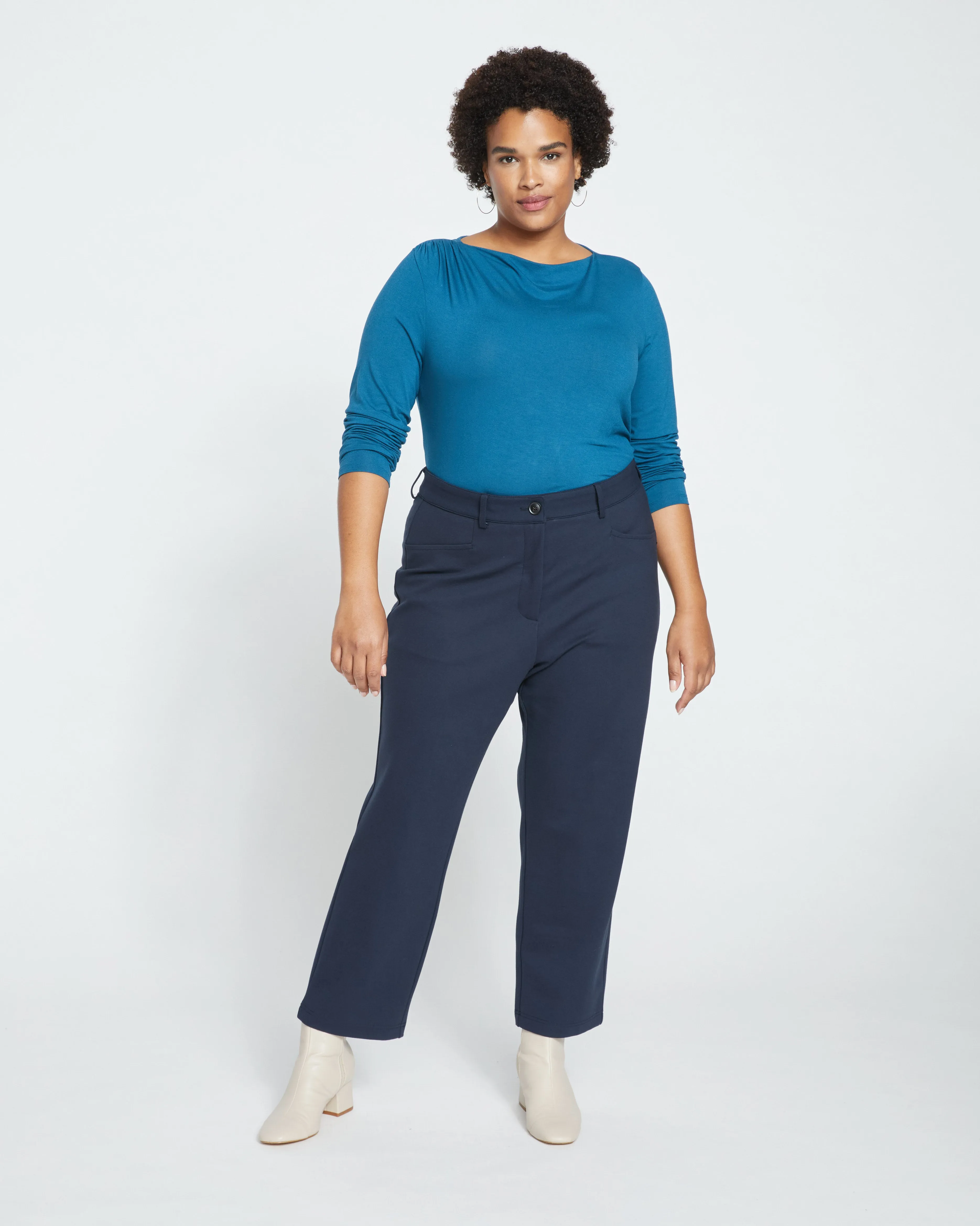 Cigarette Ponte Pants - Navy