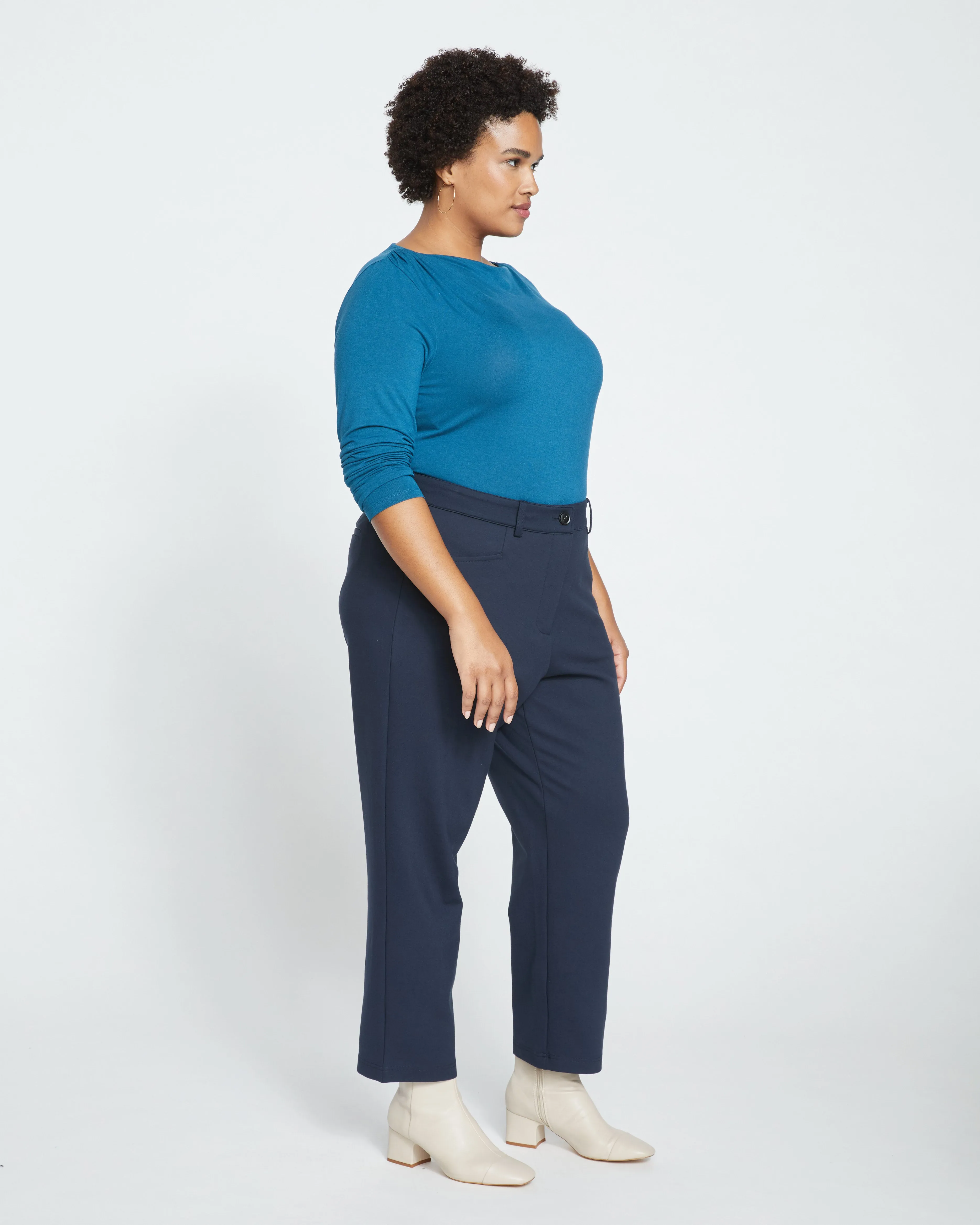 Cigarette Ponte Pants - Navy