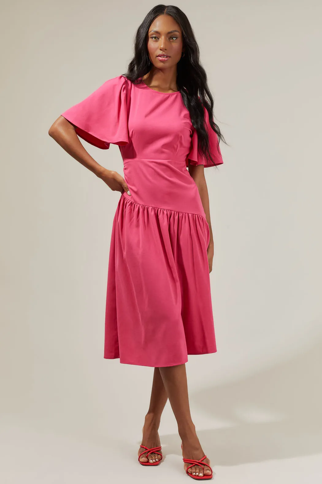 Cinder Bruna Drop Waist Midi Dress