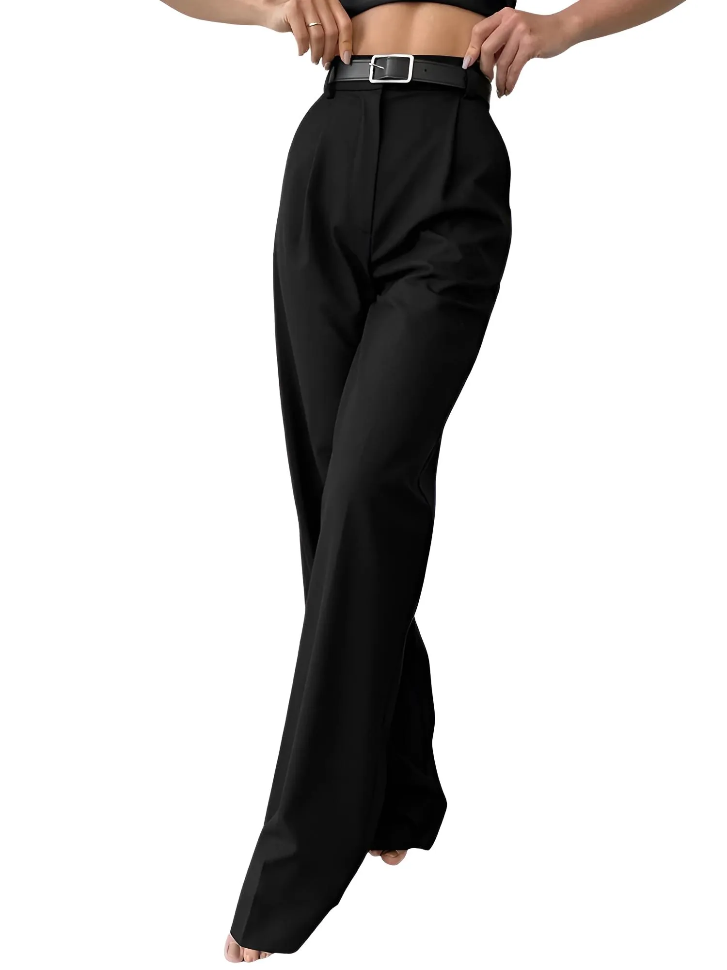 Classic Formal Women's Straight Leg Pants Spring and Summer Versatile Casual Wear Loose Fit Office Wide Leg Pants