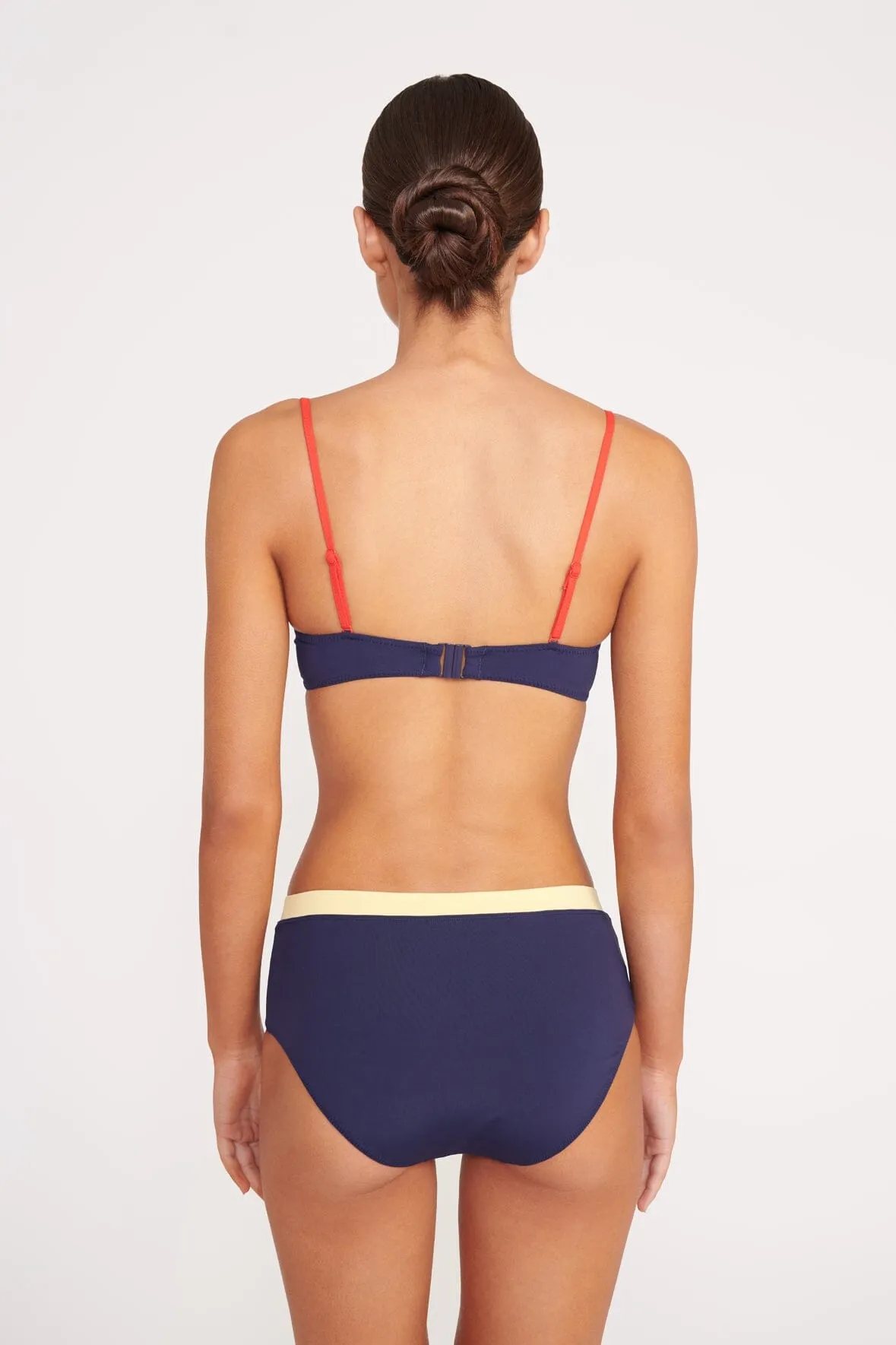 DEVON HIGH RISE BIKINI BOTTOM | NAVY COLORBLOCK