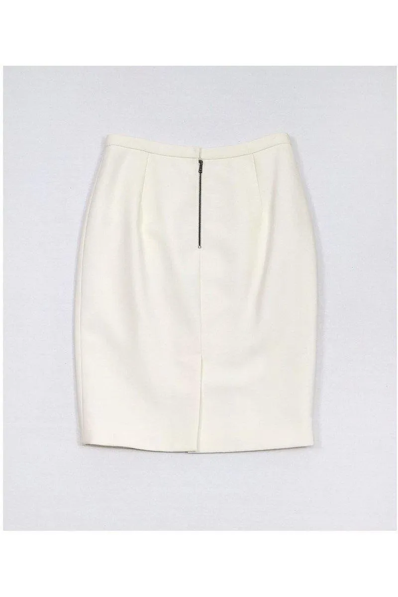 Dolce & Gabbana - Cream Wool Skirt Sz 10