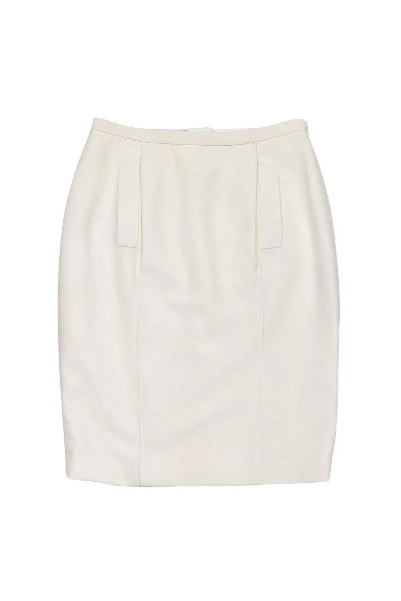 Dolce & Gabbana - Cream Wool Skirt Sz 10