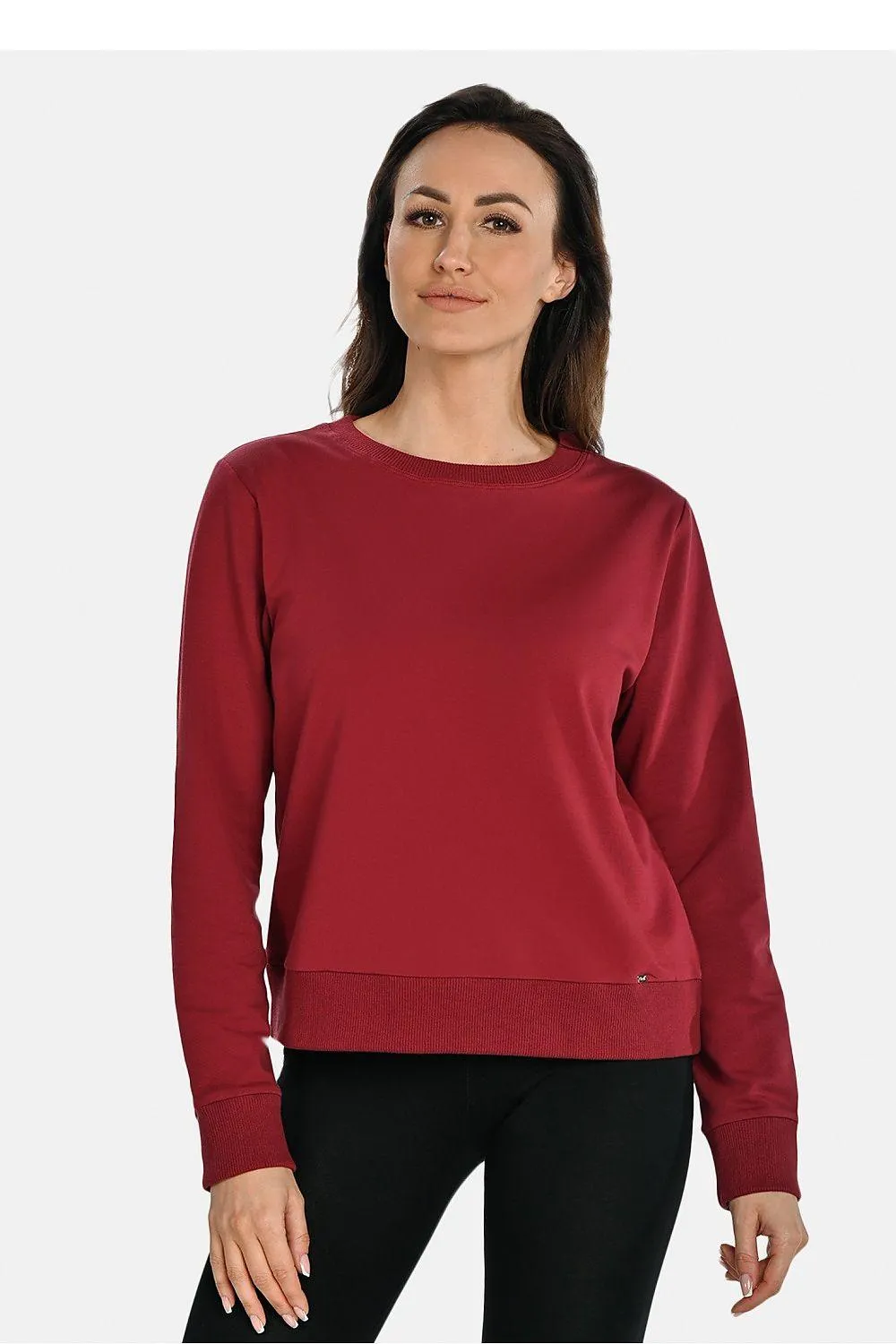 Elegant Maroon Women's Relaxed Fit Pullover Sweatshirt