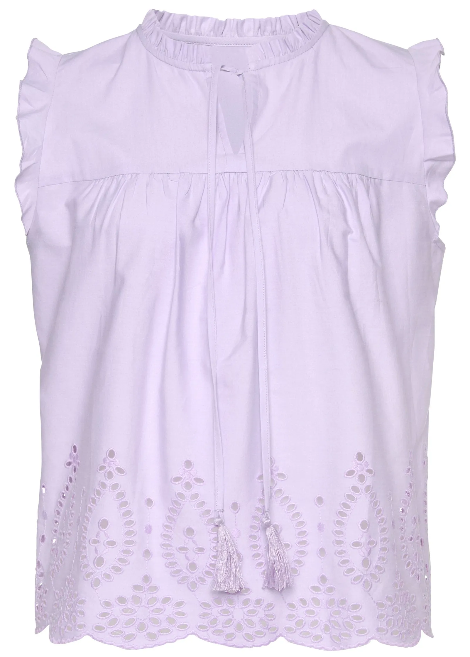 Eyelet Detail Top - Purple