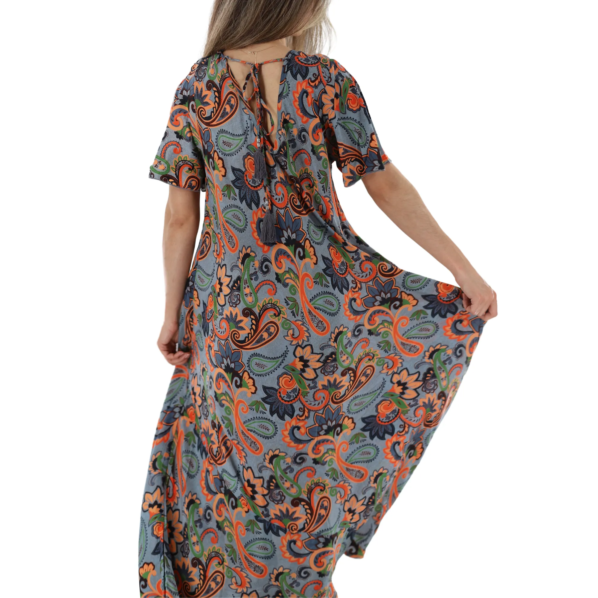 Flowy 'Fiorella' Straight Structure Floral Maxi Dress