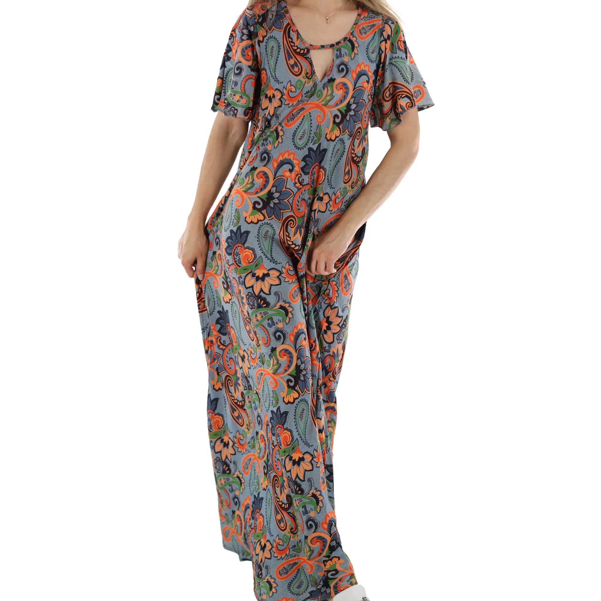 Flowy 'Fiorella' Straight Structure Floral Maxi Dress