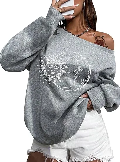 Grey Comfy Pullover Sweatshirt w/Pockets