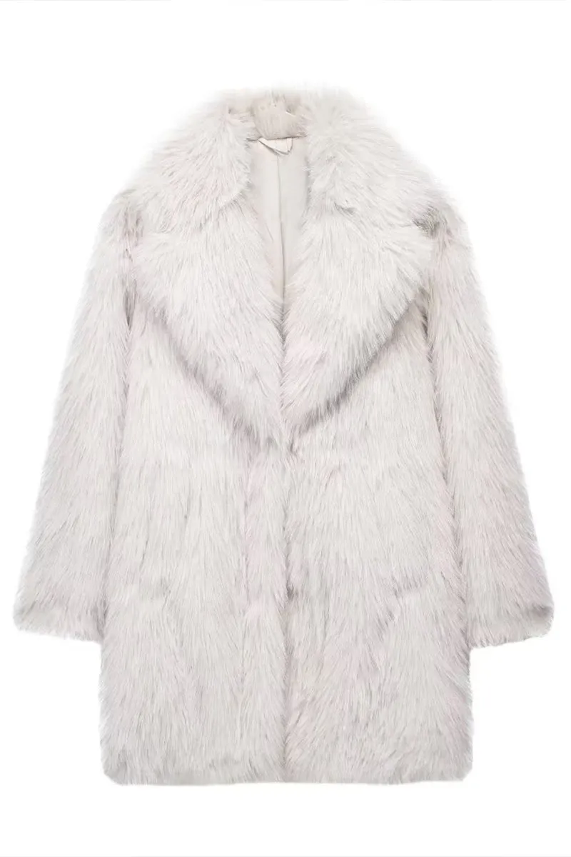 HCS1110 Luxe Frost Faux Fur Coat Outerwear