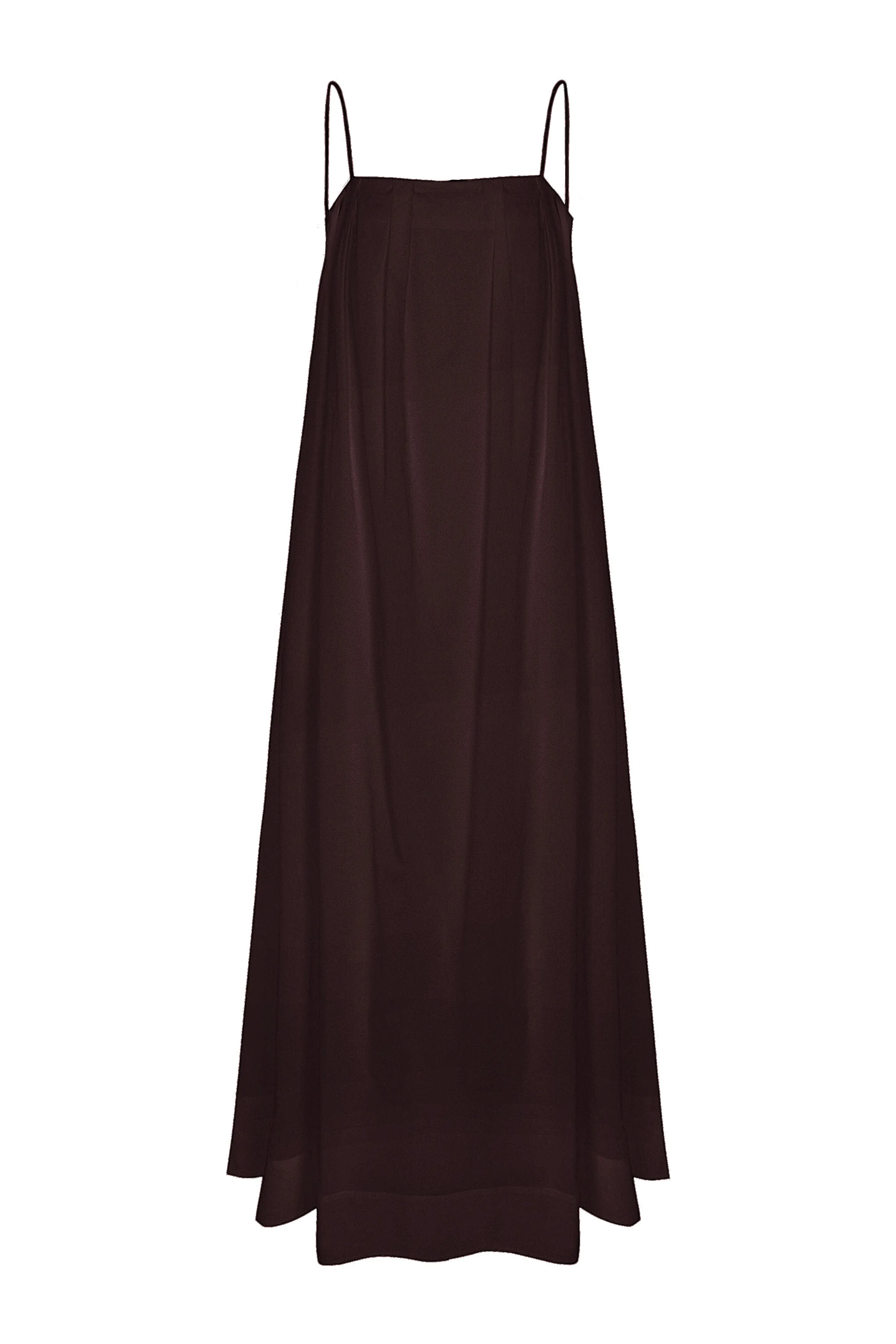 Heather Dress Espresso Silk Twill