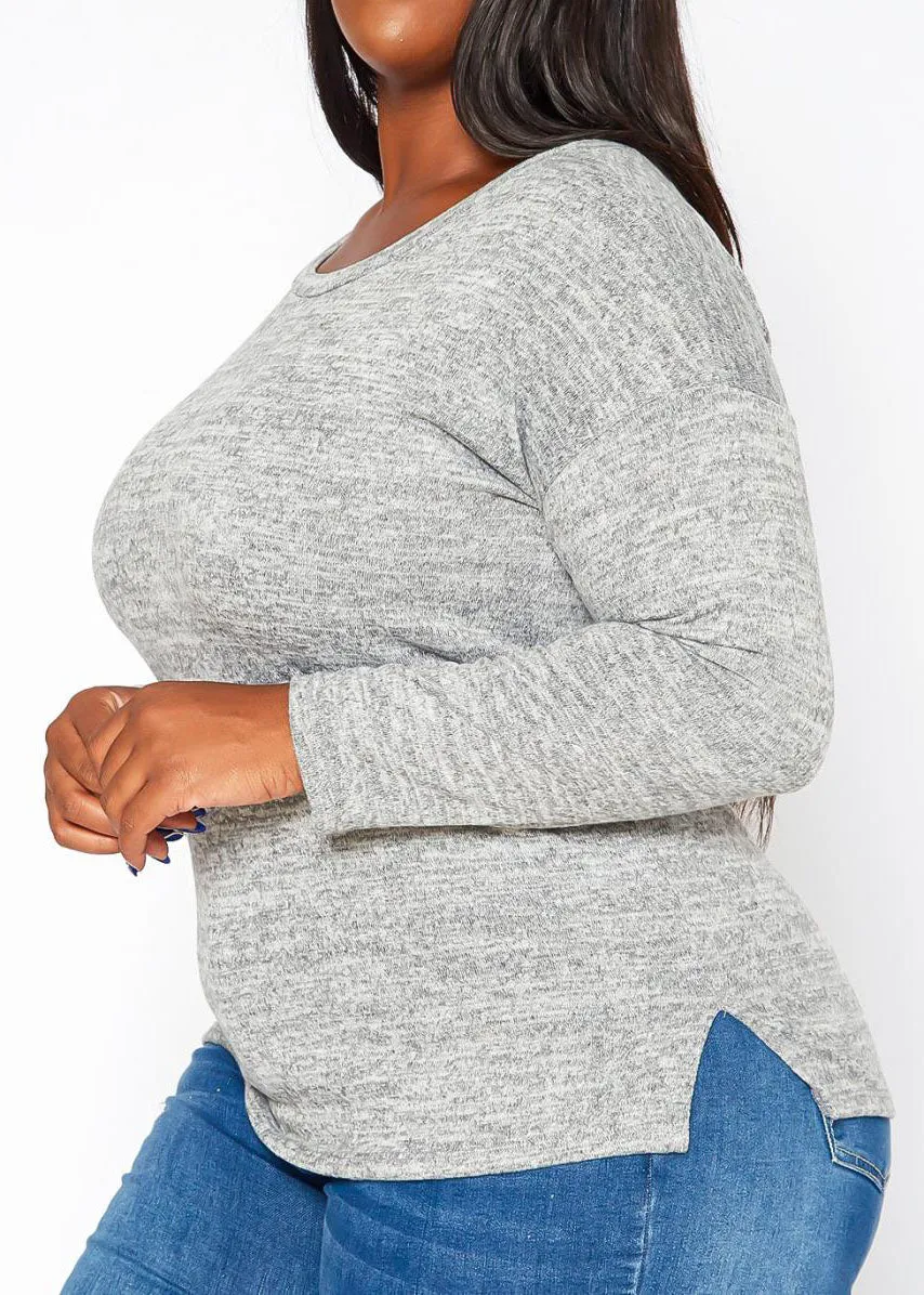 HI Curvy Plus Size Women's Long Sleeve Sweatshirts