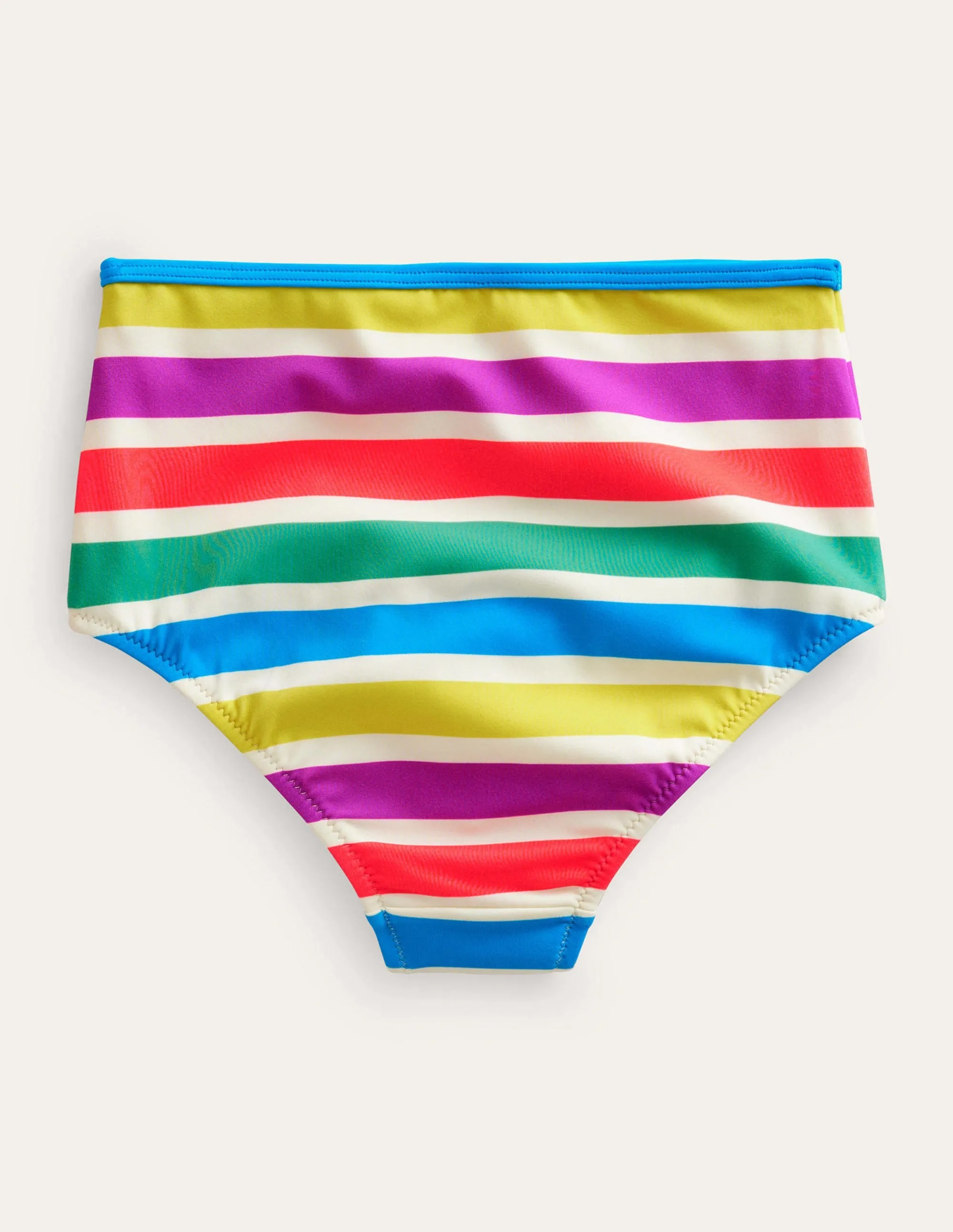 High Waisted Bikini Bottoms-Day Tripping Stripe