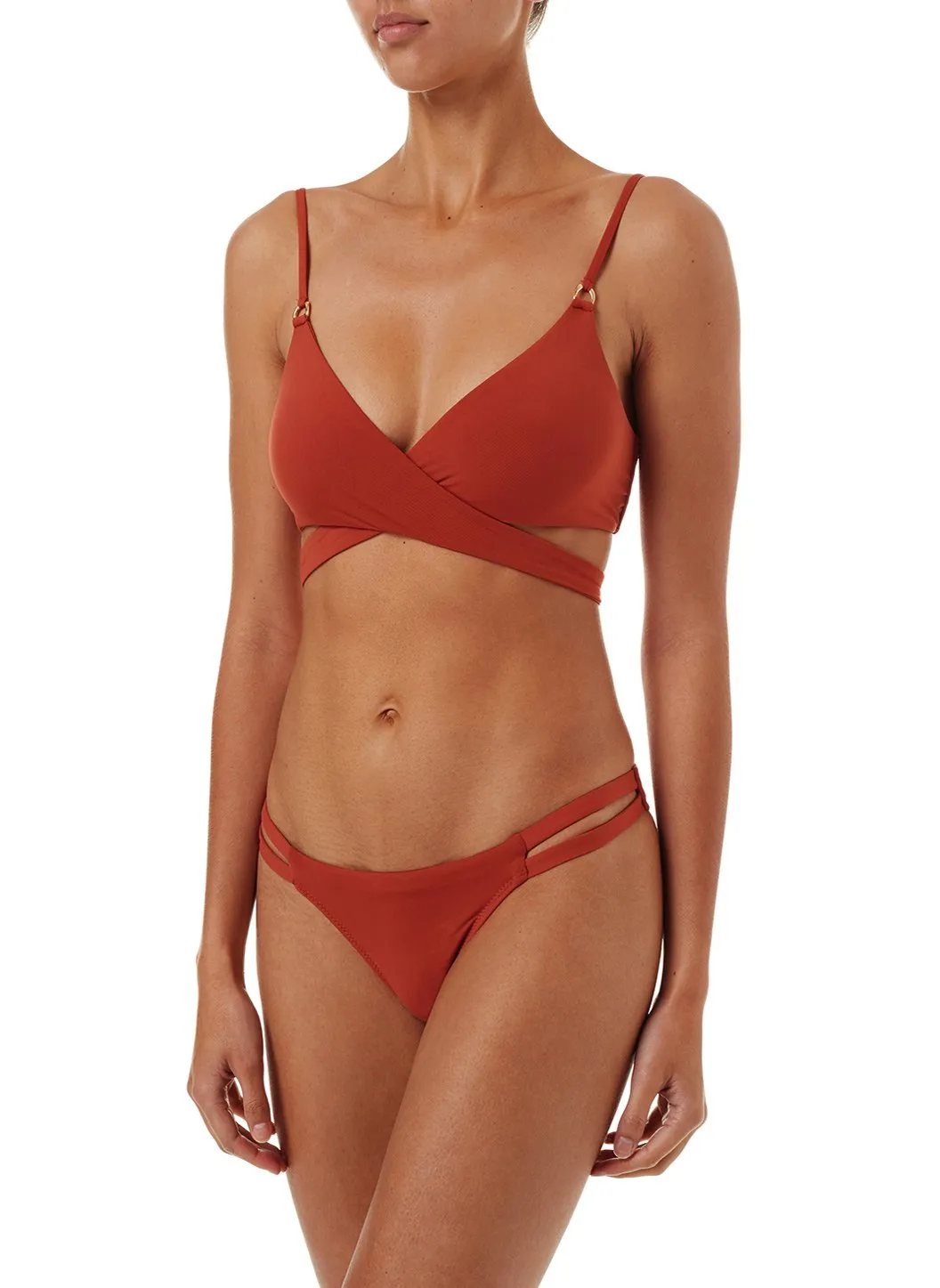 Indonesia Cinnamon Over The Shoulder Wrap Bikini