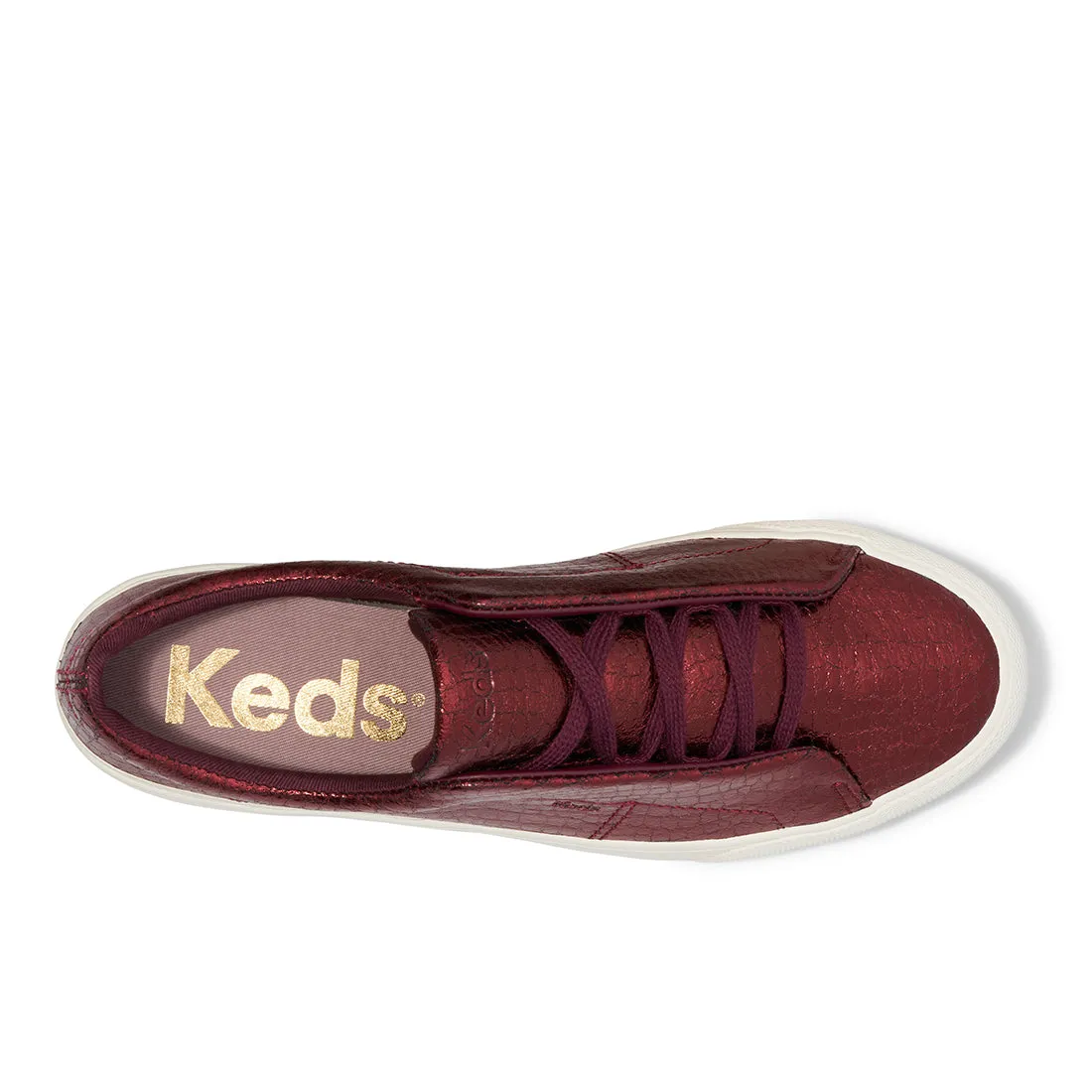 Keds Womens' Remi Embossed Leather Burgundy  (WH68098)