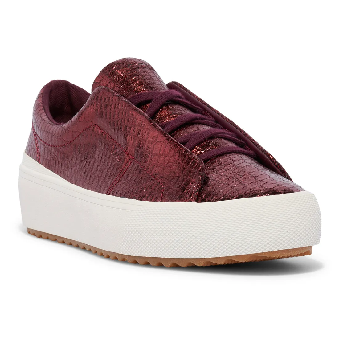 Keds Womens' Remi Embossed Leather Burgundy  (WH68098)