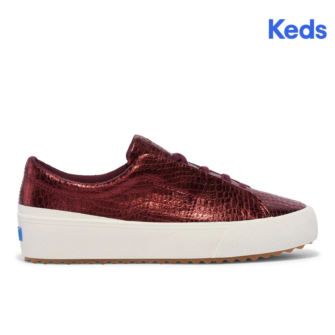 Keds Womens' Remi Embossed Leather Burgundy  (WH68098)