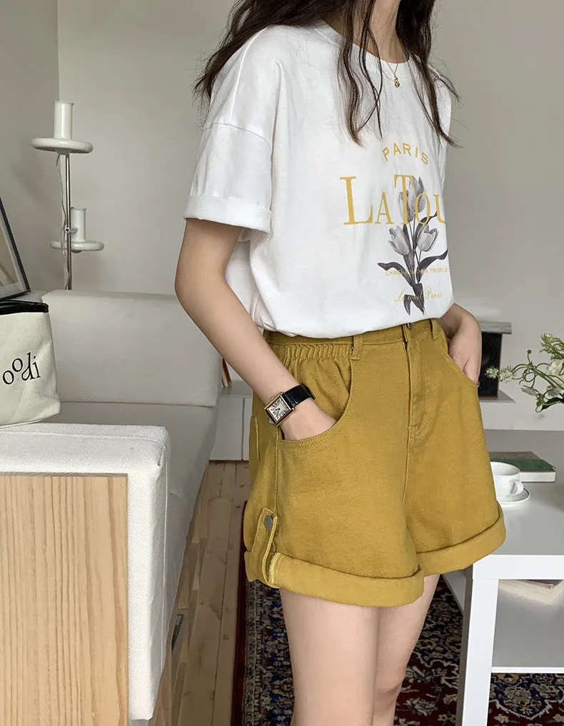 [Korean Style] Graphic Print  Loose Fit Versatile Short Sleeve T-Shirt