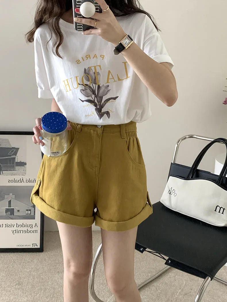 [Korean Style] Graphic Print  Loose Fit Versatile Short Sleeve T-Shirt