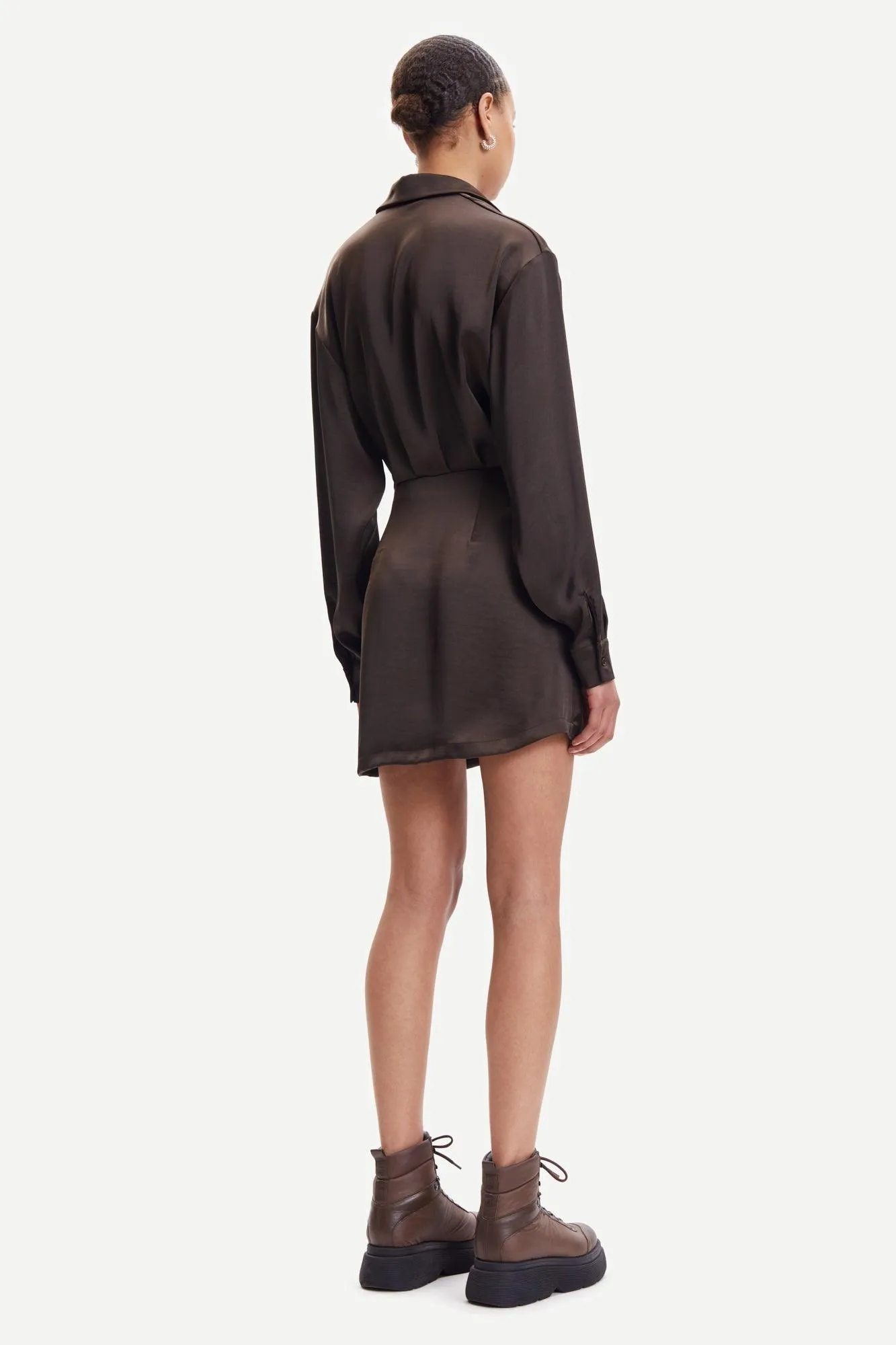 Liza Espresso Shirt Dress