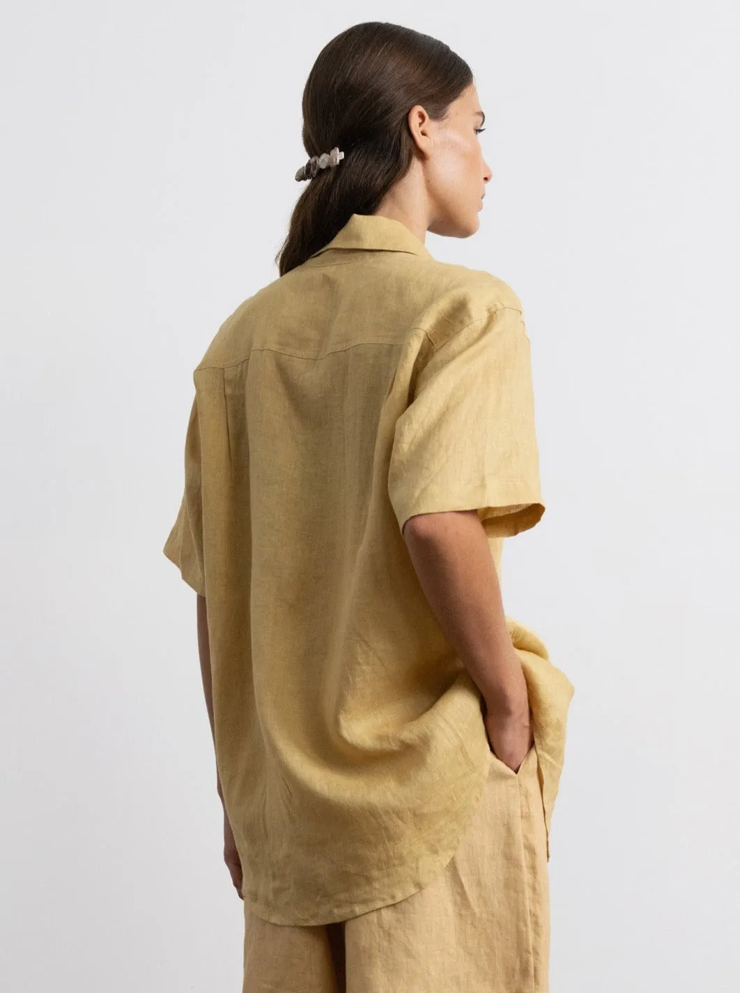 Marlowe Shirt, Light Linen, Hay