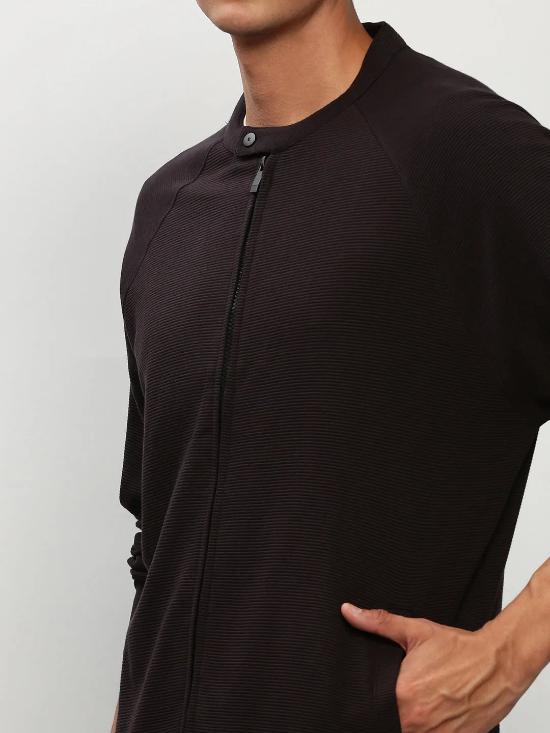 Men Black Solid Casual Sweatshirts