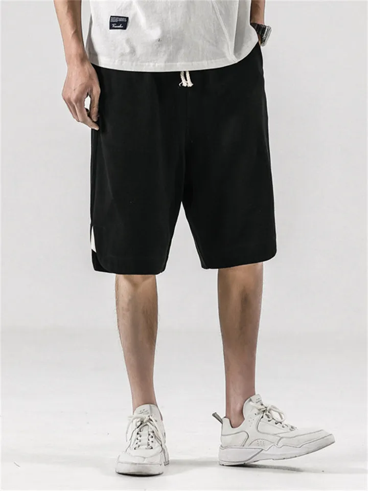 Men's Casual Relaxed Cotton Linen Sport Shorts for Summer