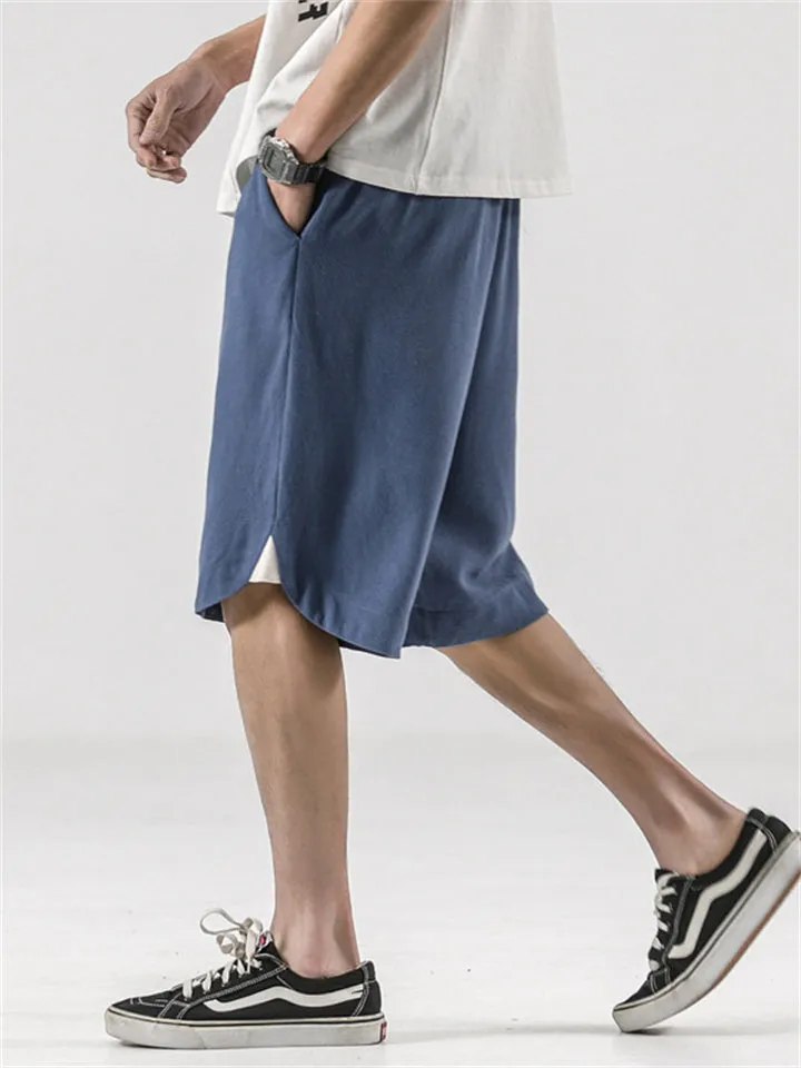 Men's Casual Relaxed Cotton Linen Sport Shorts for Summer