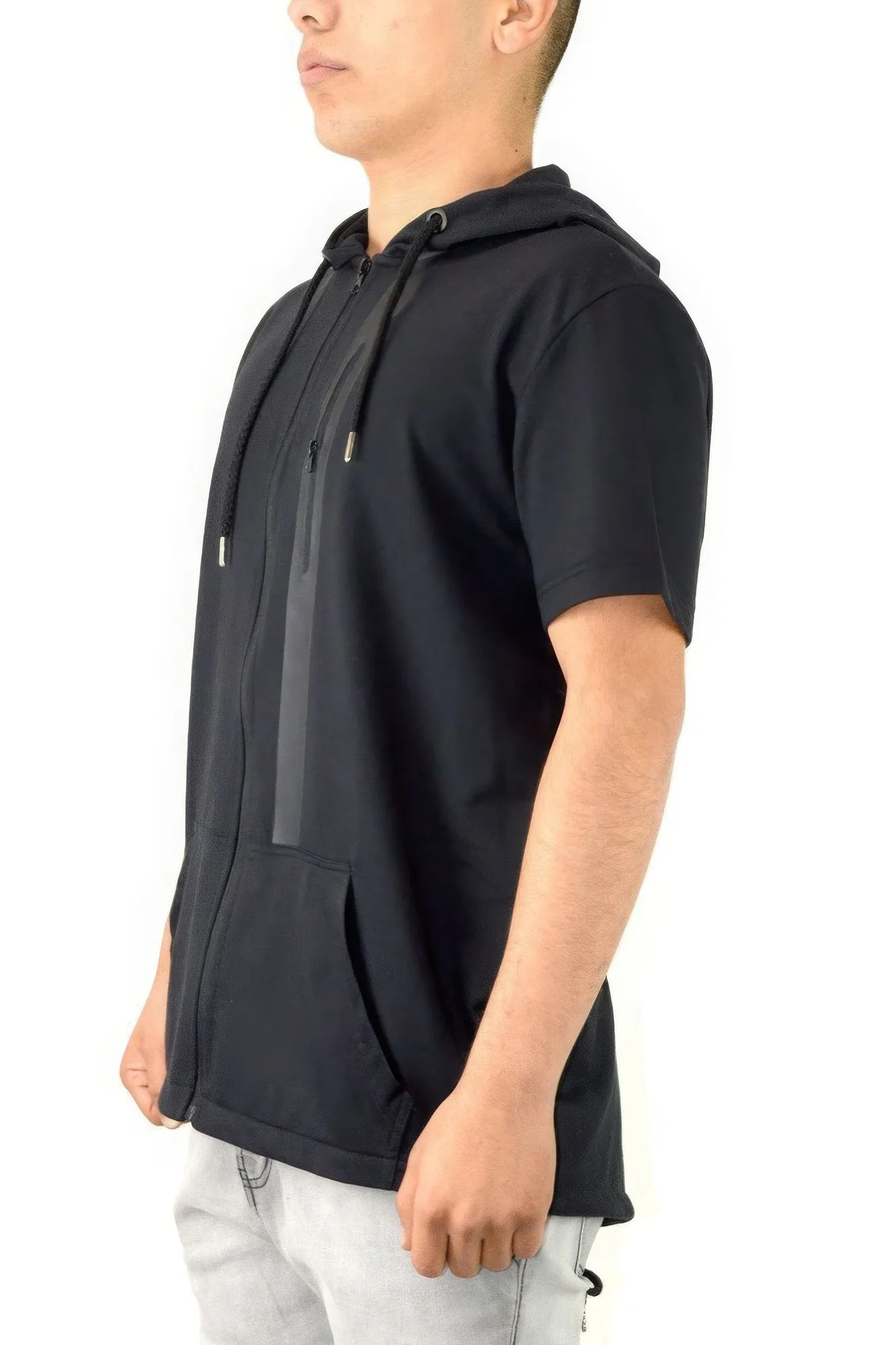 Men's Casual Short Sleeve Zip-up jacket Tops