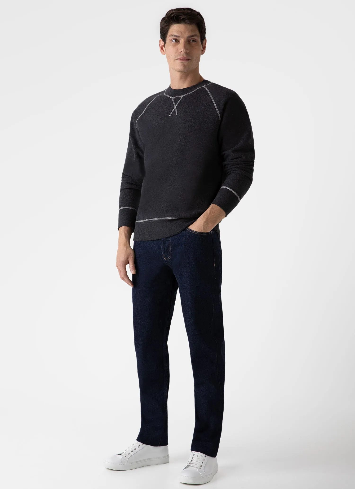 Men's Fleeceback Sweatshirt in Charcoal Melange