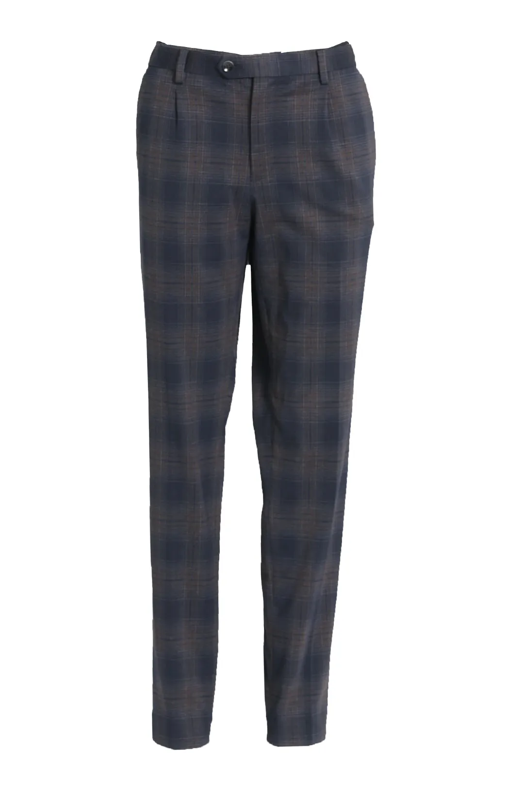 Men's Relaxed Jersey Navy Check Tailored Pant