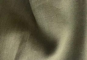 Mid-Weight Burnt Martini Olive Green Linen (Made in Italy)