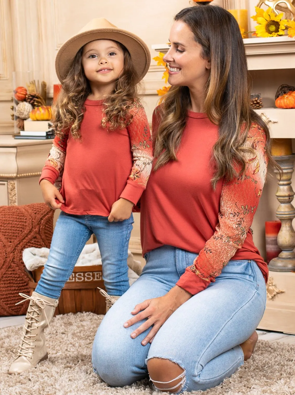 Mommy and Me Autumn Florals Raglan Top