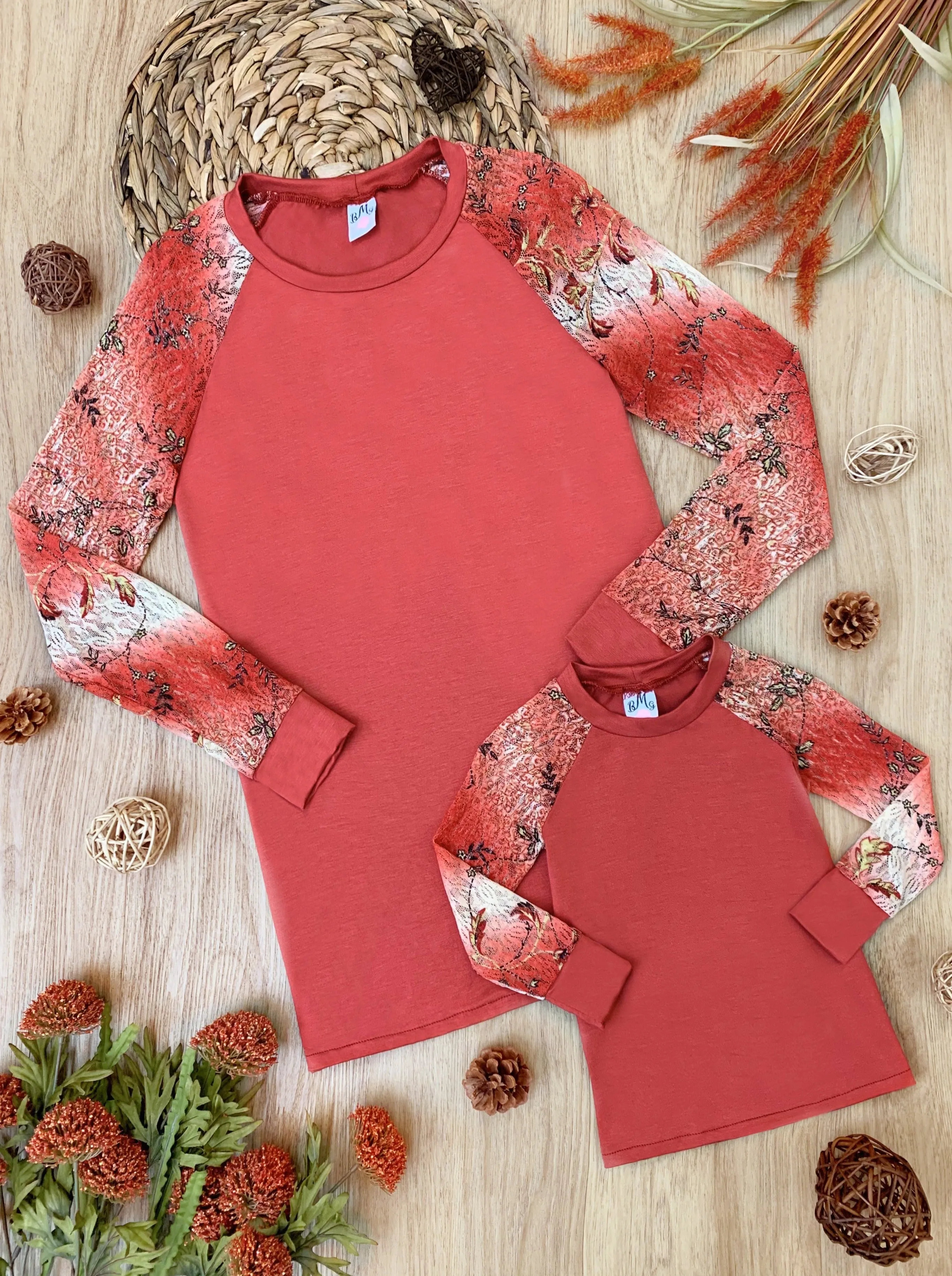 Mommy and Me Autumn Florals Raglan Top