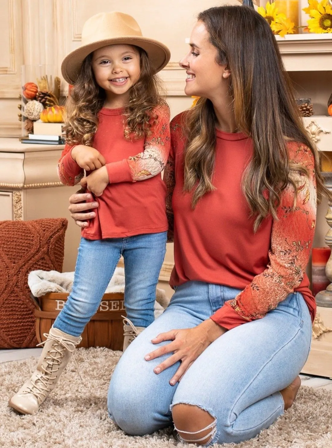 Mommy and Me Autumn Florals Raglan Top