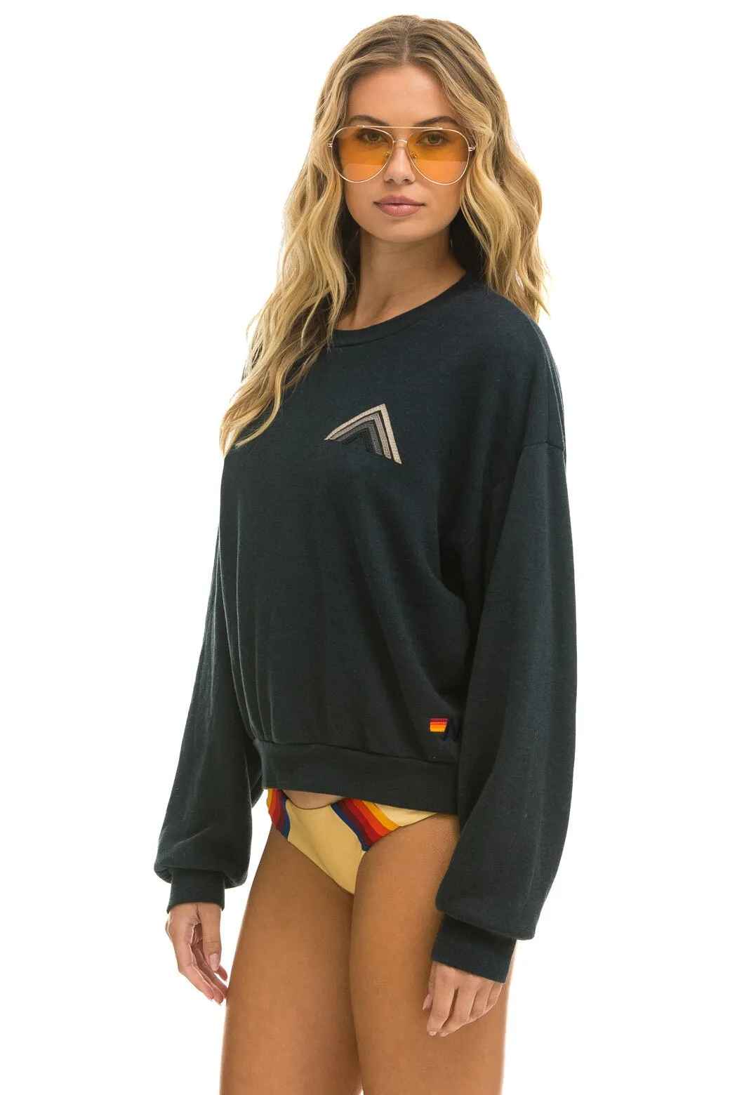 MOUNTAIN STITCH RELAXED CREW SWEATSHIRT - CHARCOAL // GREY