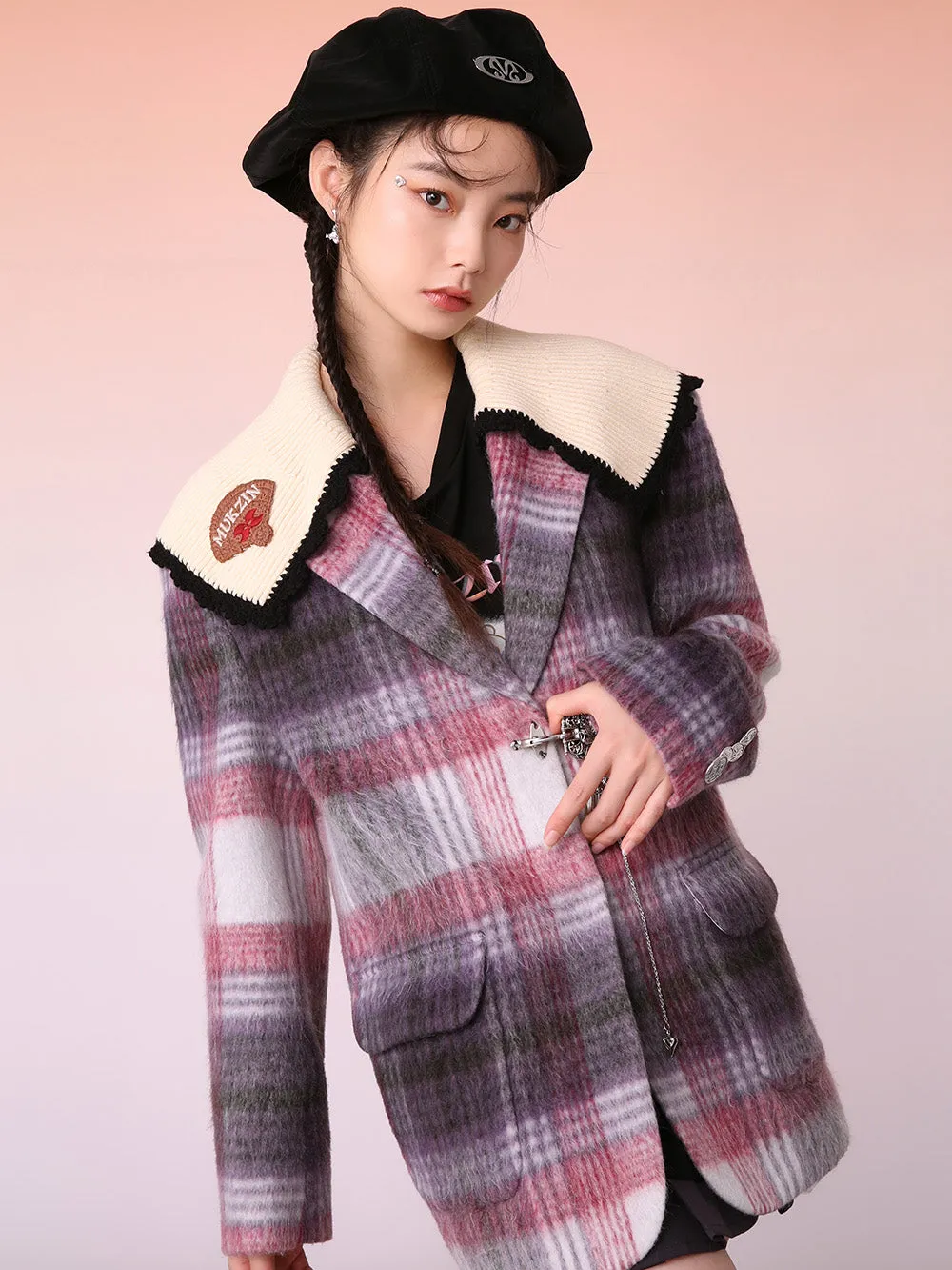 MUKZIN Plaid Cassic Versatile Warm Campus Style Coat