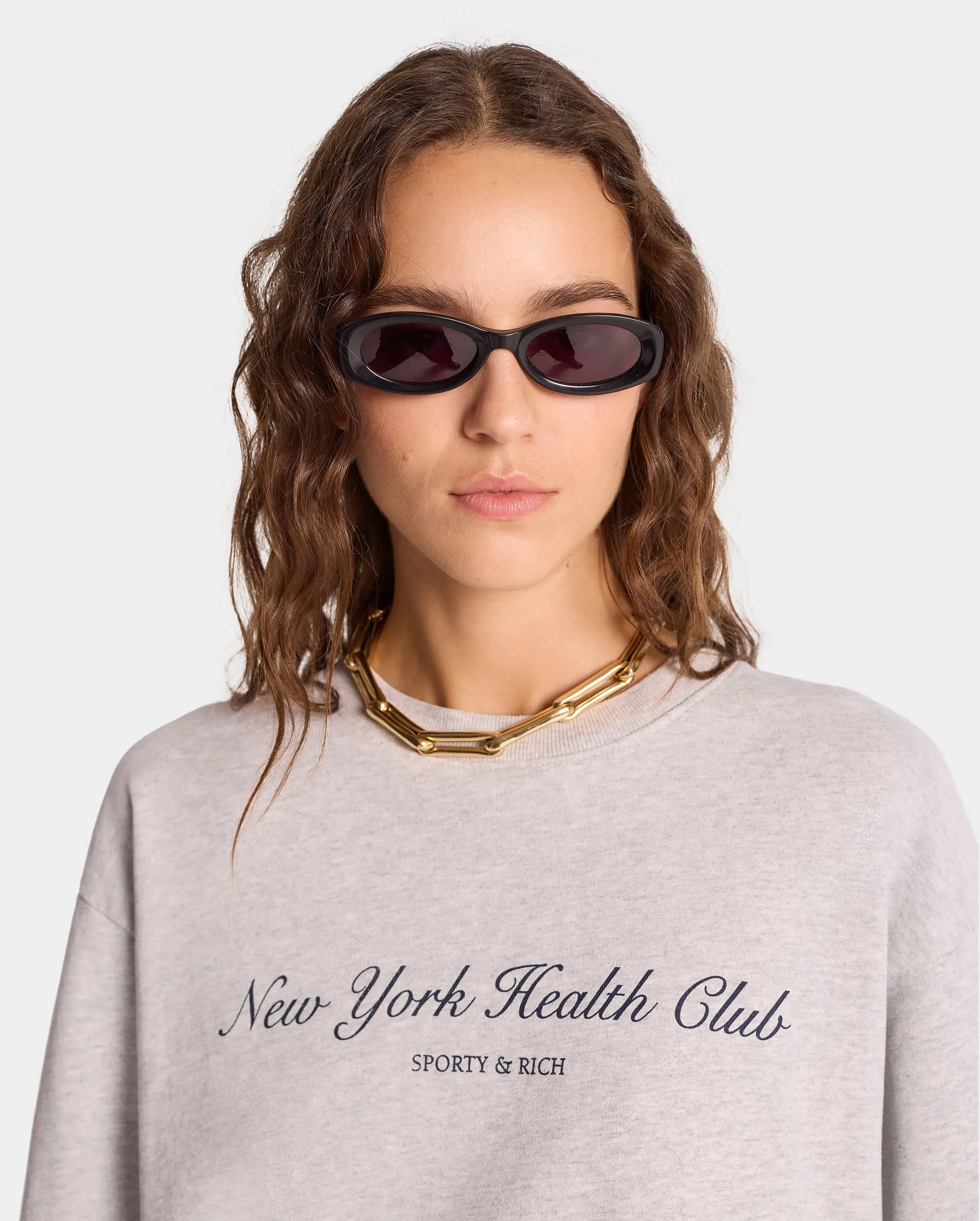 NY HEALTH CLUB CREWNECK / HEATHER GRAY NAVY